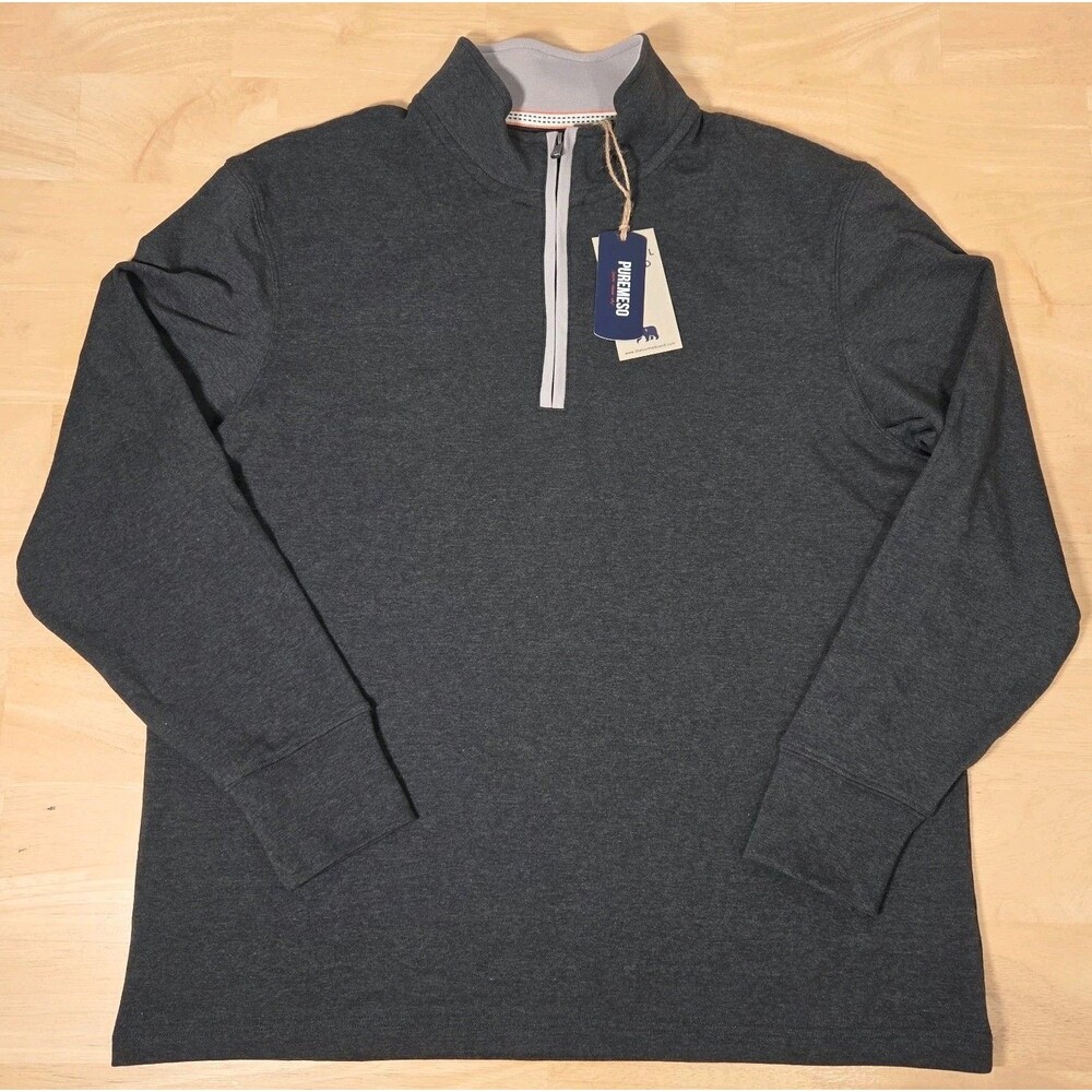 Normal Brand Men’s Sz XL Puremeso Weekend 1/4 Quarter Zip Sweater Charcoal NWT